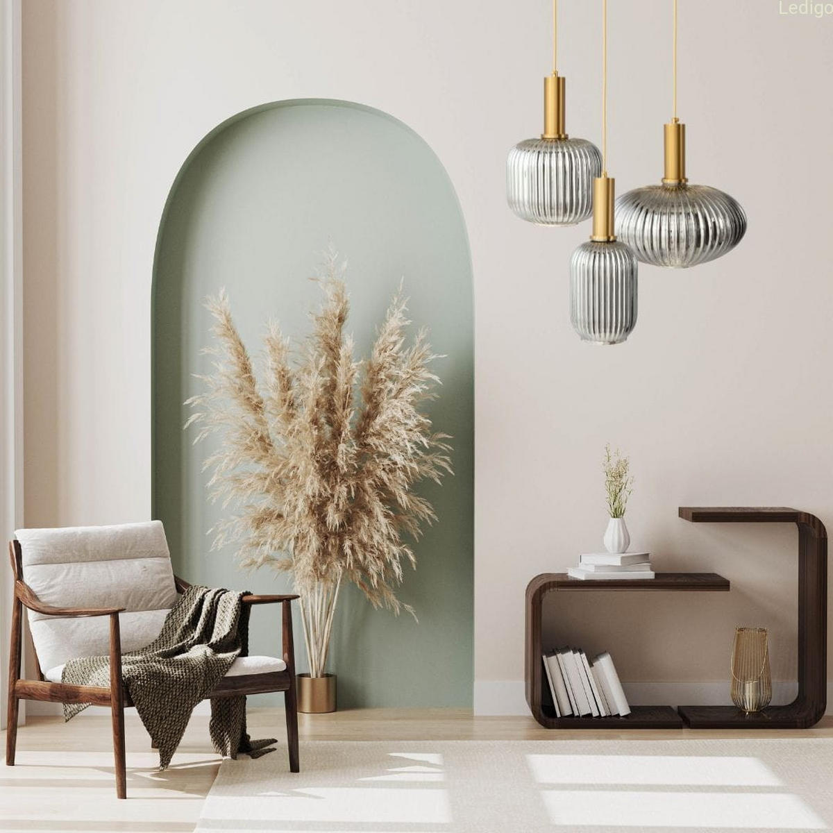 PENDELLEUCHTE Paris - Transparent/Goldfarben, Glas/Metall (13/13/125cm) - kiki design