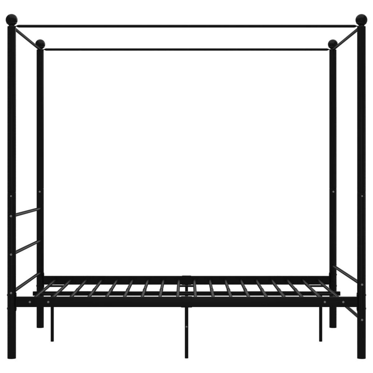 HIMMELBETT Schwarz Metall 140/200 Cm - Schwarz, Holz (140/200cm) - vidaXL