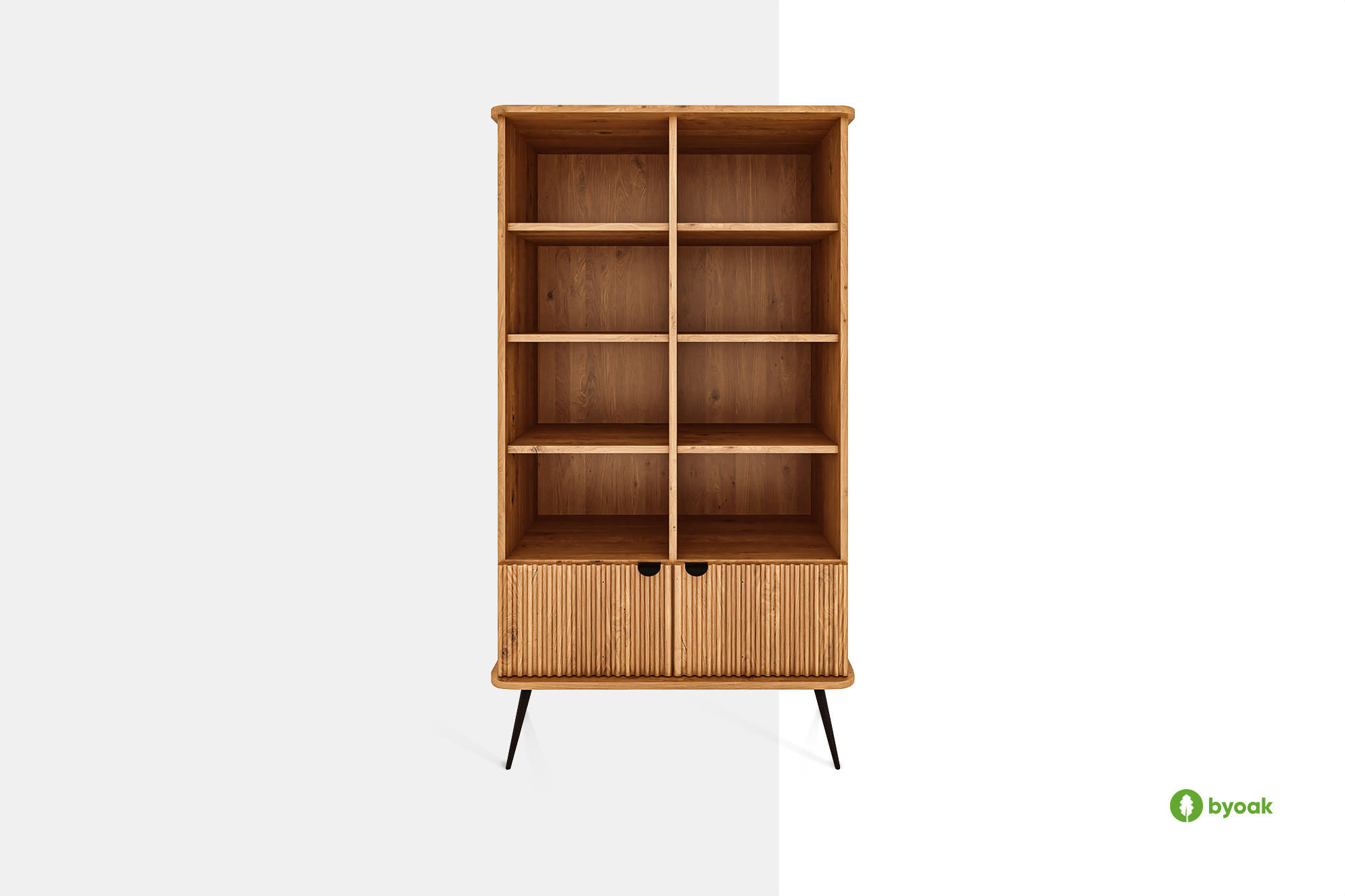BÜCHERREGAL LINA Wildeiche - Wildeiche, Holz (97/176/46cm) - byoak