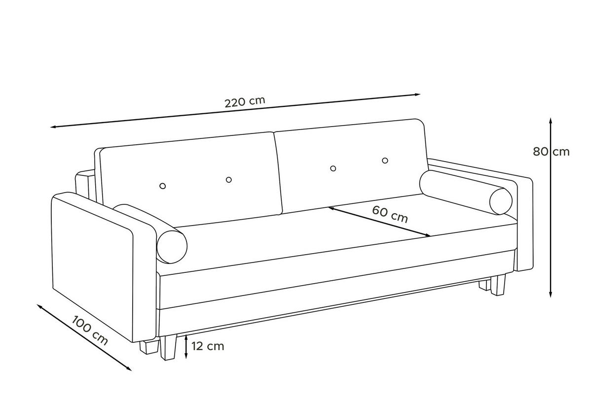 3-SITZER-SCHLAFSOFA ERISO mit weiche Sitzfläche und hohe Rückenlehne, Bouclé-Stoff, weiß - Braun/Weiß, Textil (220/80/100cm) - KONSIMO®