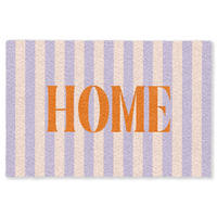 FUSSMATTE Lila – Orange – Streifen – Startseite 60x40 cm - Flieder, Kunststoff (60/0.4cm) - MuchoWow