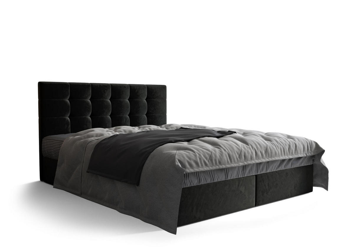 BOXBETT Coria Schwarz 180x200 cm - Schwarz, Textil (180/200cm) - B&B Home