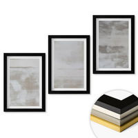 WANDBILDER 3er-Set - 20x30 cm Schwarzer Rahmen - Moderne, Used-Look-Texturen - Schwarz, Kunststoff (20/30cm) - ArtPrintCave