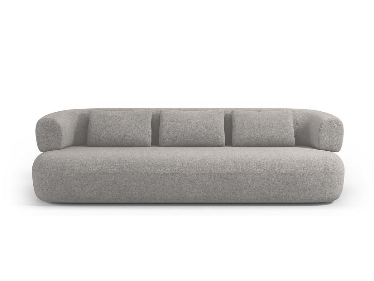 SOFA Jenny aus Boucle hellgrau 4 Sitzplätze - Hellgrau, Textil (90/73/226cm) - Micadoni