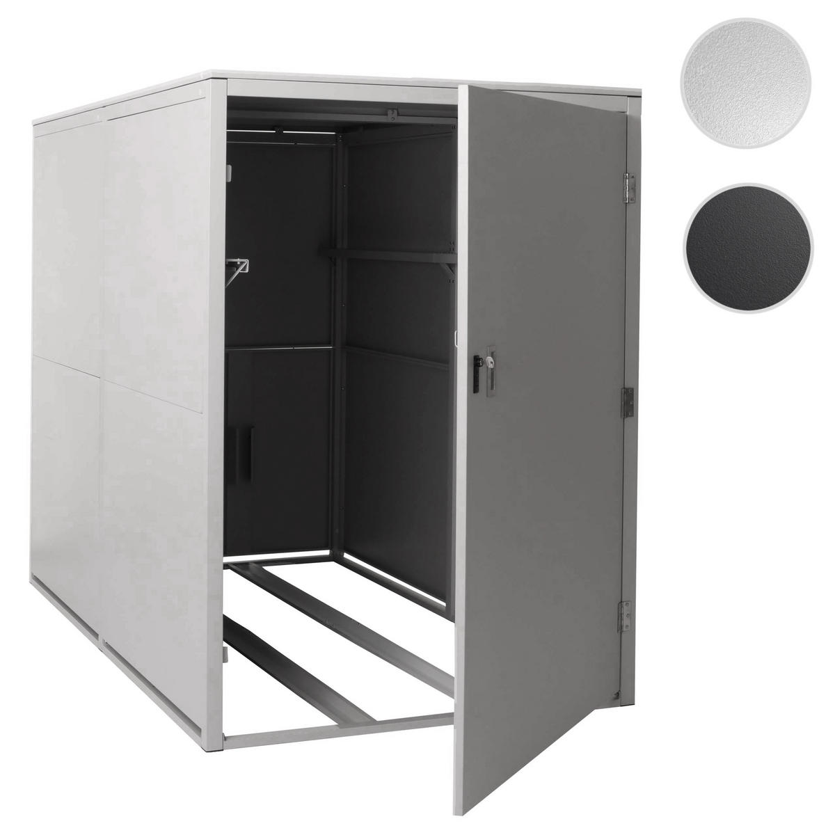 2ER-FAHRRADGARAGE L56C rechteckig Hellgrau - Hellgrau, Metall (113/160/209cm) - MCW