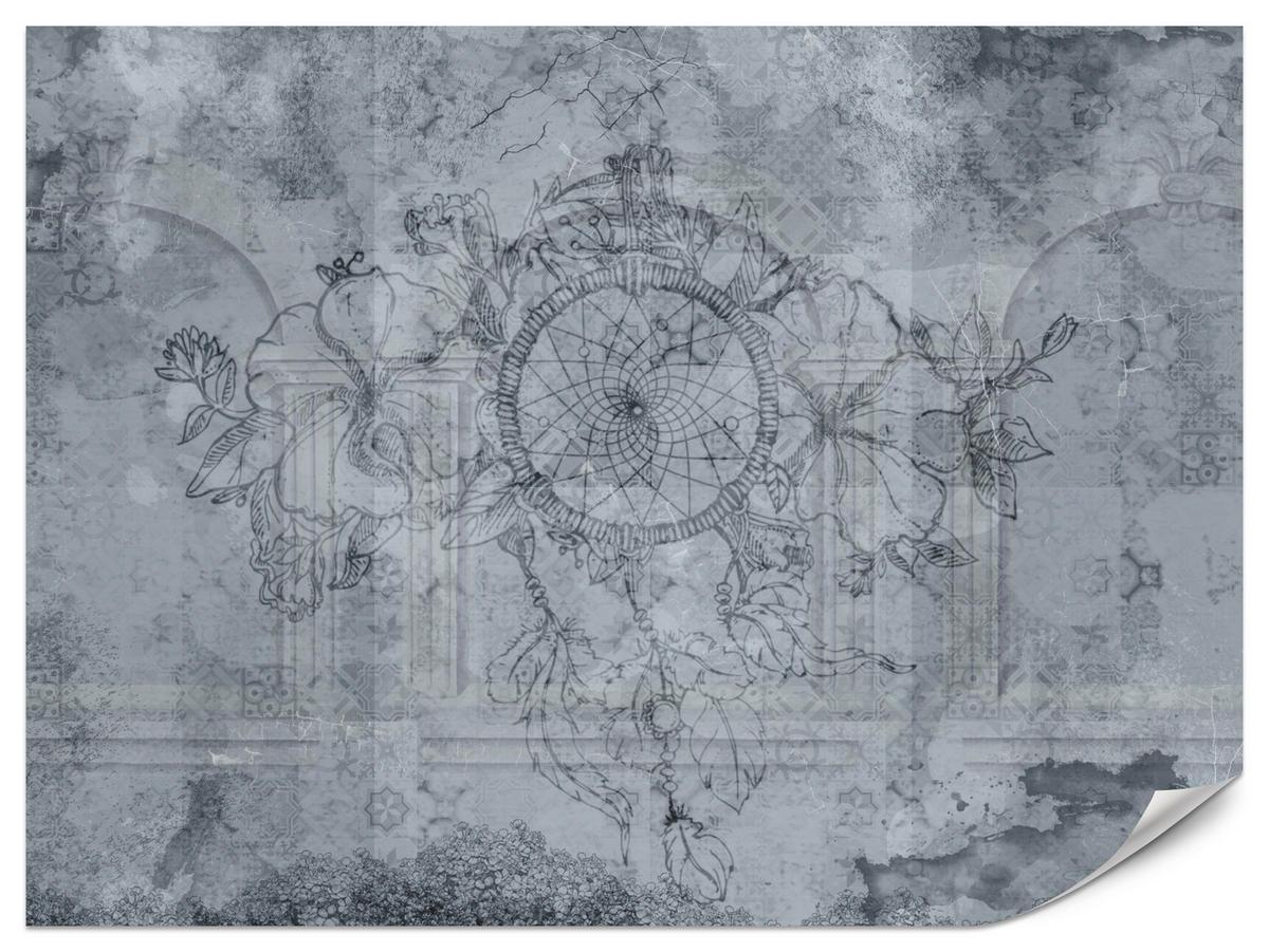 FOTOTAPETE für Schlafzimmer Traumfänger Vintage Säulen 250x175 - Grau, Papier (250/175cm) - Muralo