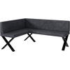 ECKBANK ERIC_X - Dunkelgrau, Textil (128/168cm) - Meblini