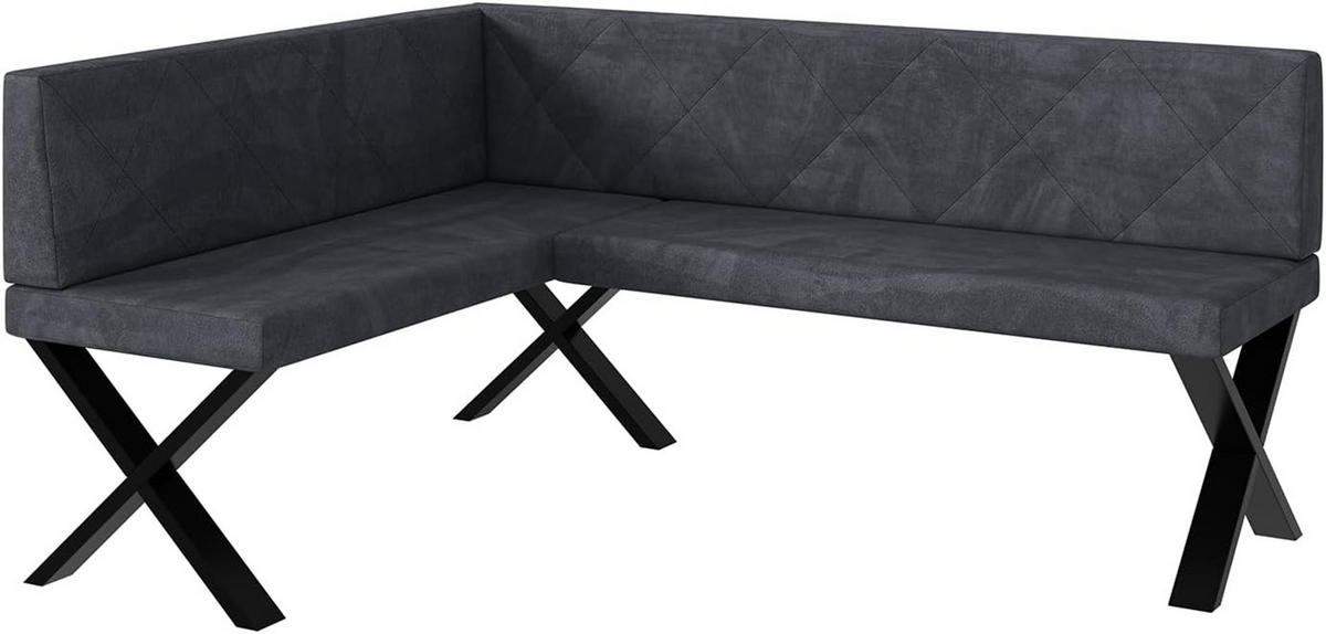 ECKBANK ERIC_X - Dunkelgrau, Textil (128/168cm) - Meblini