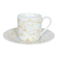 ESPRESSOTASSE mit Untertasse Golden Splash - Naturfarben, Keramik (0.09L) - Könitz