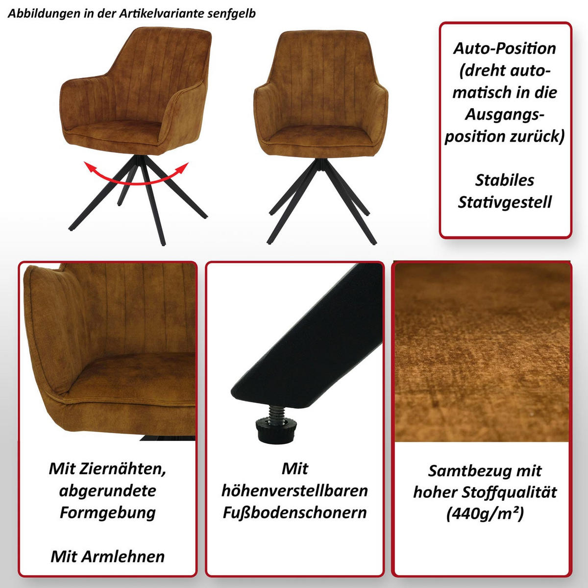 ESSZIMMERSTUHL Braun 2er-Set - Braun, Textil (57/85/60cm) - MCW