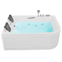 WHIRLPOOL BADEWANNE mit LED 119x170x59 cm weiß Bayamo - Weiß, Kunststoff (119/59/170cm) - Beliani