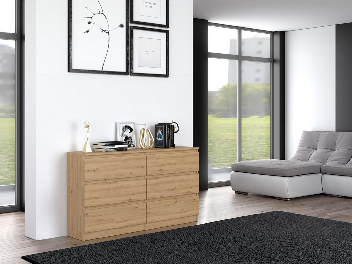 KOMMODE MALWA M6 140 - EICHE ARTISAN - Eiche Artisan, Holzwerkstoff (138/75/40cm) - CDF