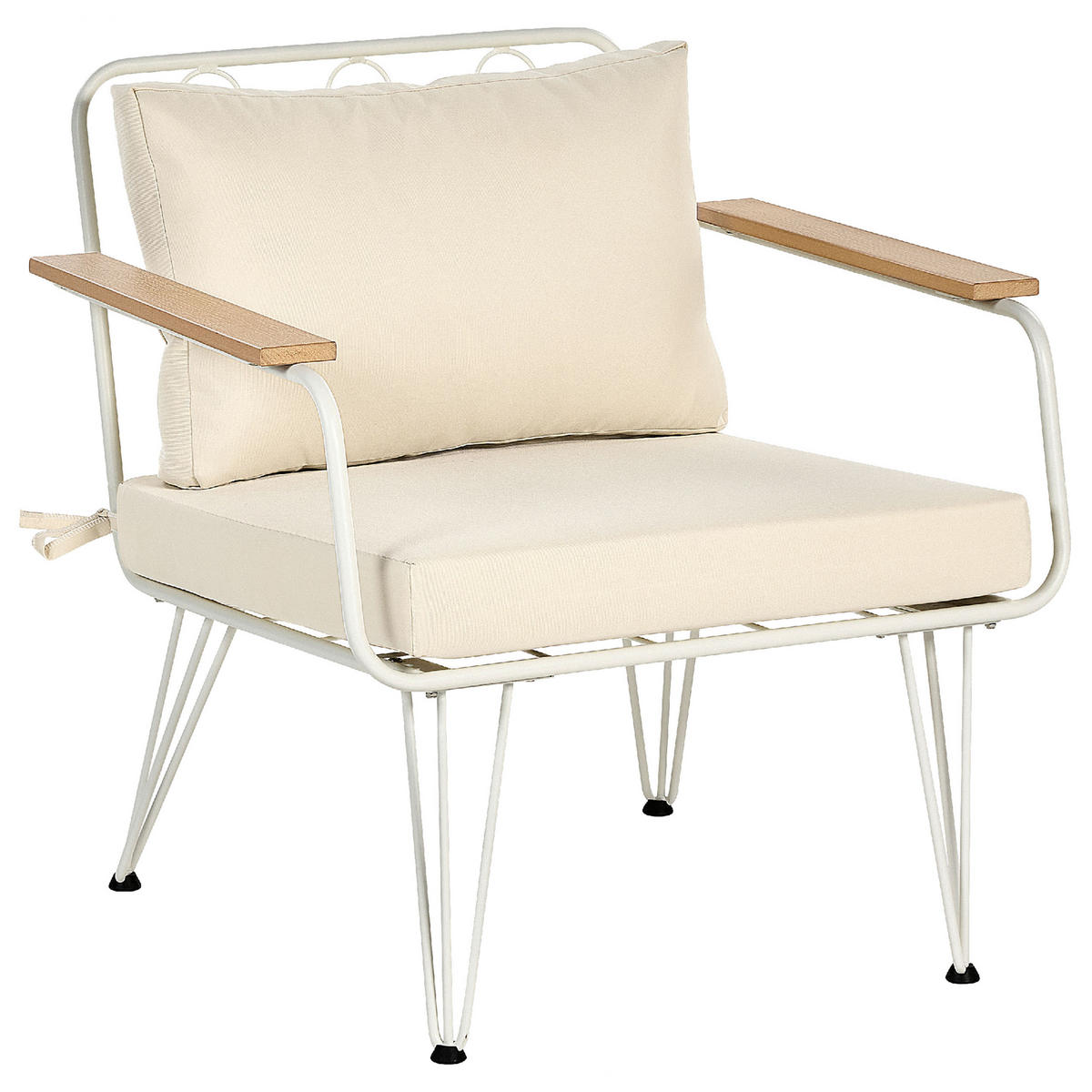 LOUNGE-SET 4-sitzer Stahl Beige Montesilvano - Beige, Metall - Beliani