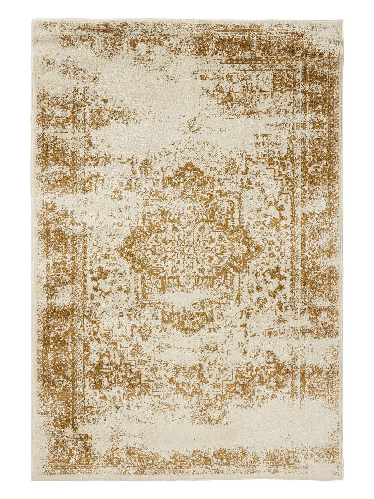 VINTAGE-TEPPICH Suki 120/170 cm - Gelb/Creme, Kunststoff (120/170cm) - benuta