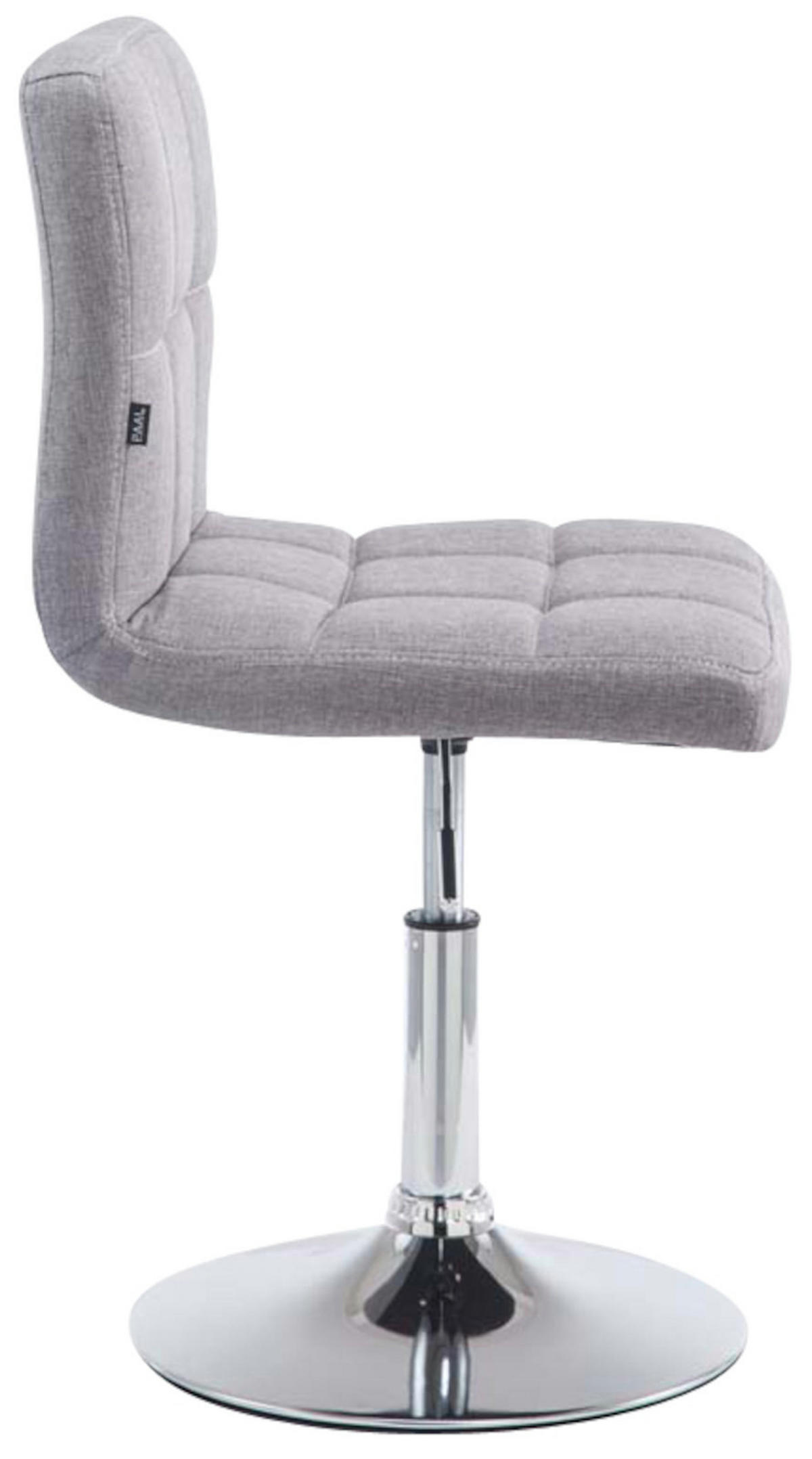 DREHSTUHL 4er Set Stoff grau - Chromfarben/Grau, Textil/Metall (44/74/49cm) - CLP