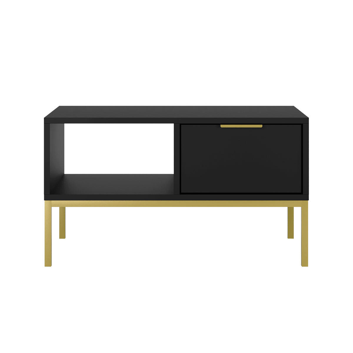 COUCHTISCH Seattle Schwarz - Goldfarben/Schwarz, Holzwerkstoff (60/80/45.4cm) - Petits-meubles