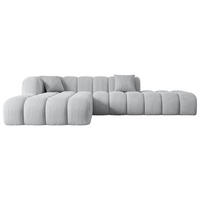 ECKSOFA Ottomane Links OLEA-L2 - 289x176x71 cm Grau Cord - Schwarz/Grau, Holzwerkstoff/Kunststoff (176/289cm) - ALTDECOR