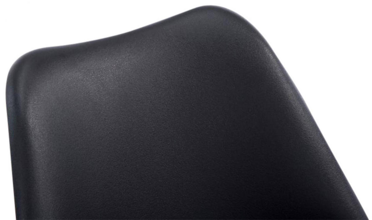 STUHL 4er Set Lederlook schwarz - Eukalyptusholzfarben/Schwarz, Holz/Textil (48/84/55cm) - CLP