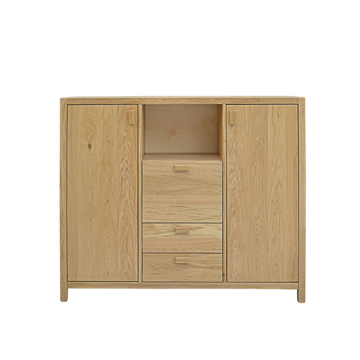 KOMMODE aus Eiche mit Beine fürs Wohnzimmer DAVOS - Eichefarben, Holz (140/120/40cm) - Rawood Furniture