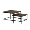 COUCHTISCH-SET Ramio Eiche rustikal/Schwarz 60 x 60 cm 2 Teile - Wildeiche/Schwarz, Holzwerkstoff (60/60/45cm) - Vicco