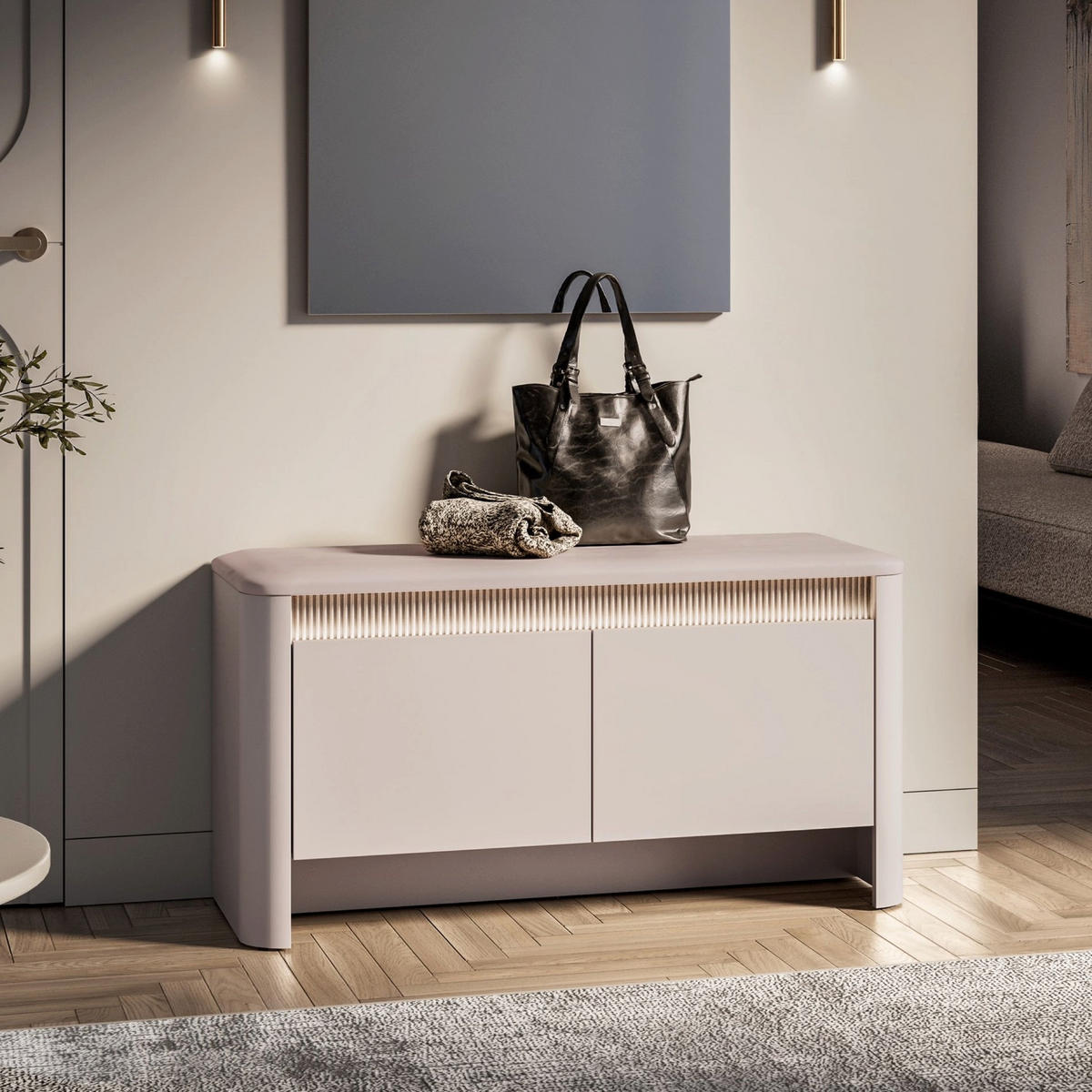SCHUHSCHRANK Crupet Taupe 102 cm - Taupe, Holzwerkstoff (102/55/34cm) - Homebook