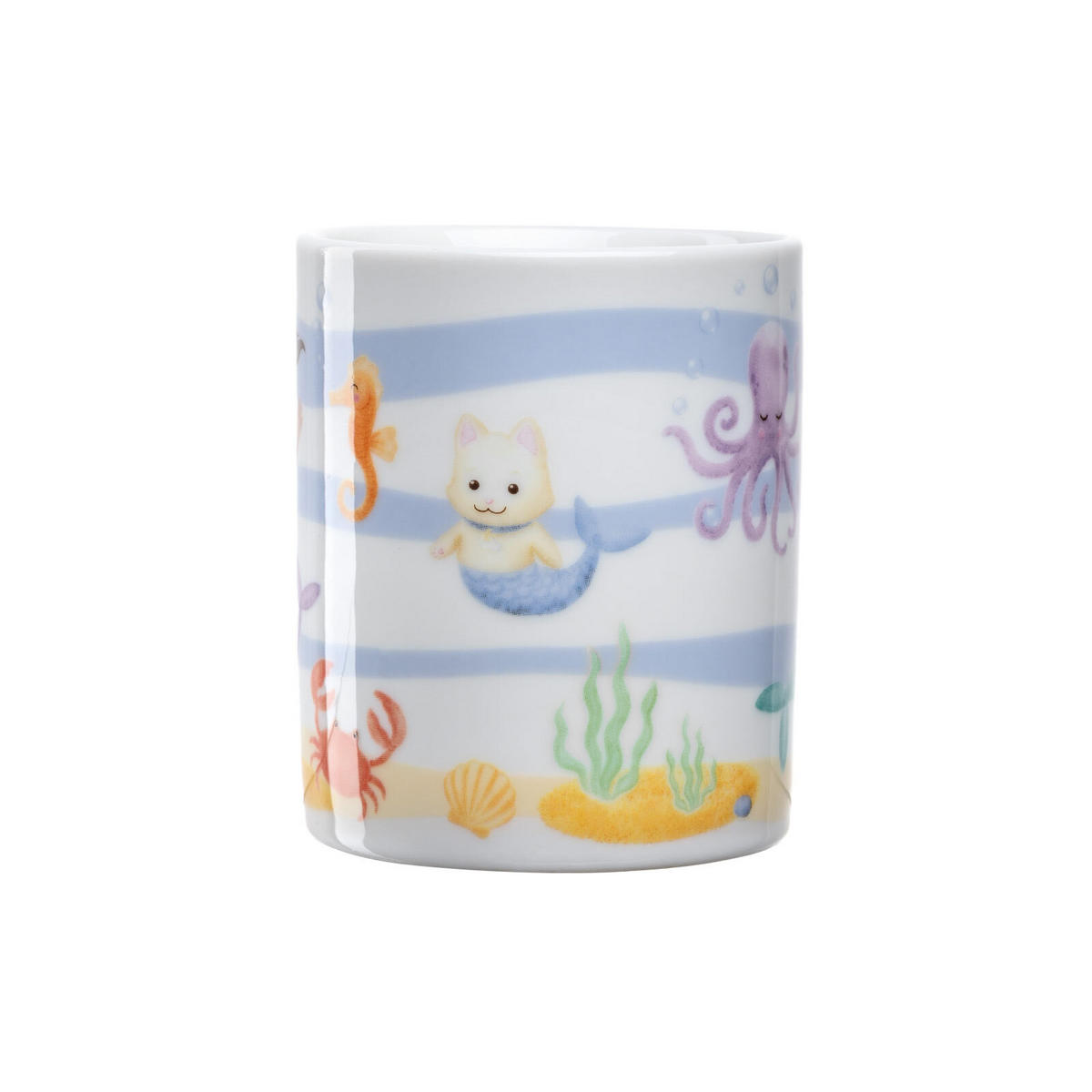 KINDERGESCHIRR SET MIT BESTECK BAMBINI AVVENTURA Meer - Hellblau, Keramik/Kunststoff (1/1/1cm) - Leonardo Living