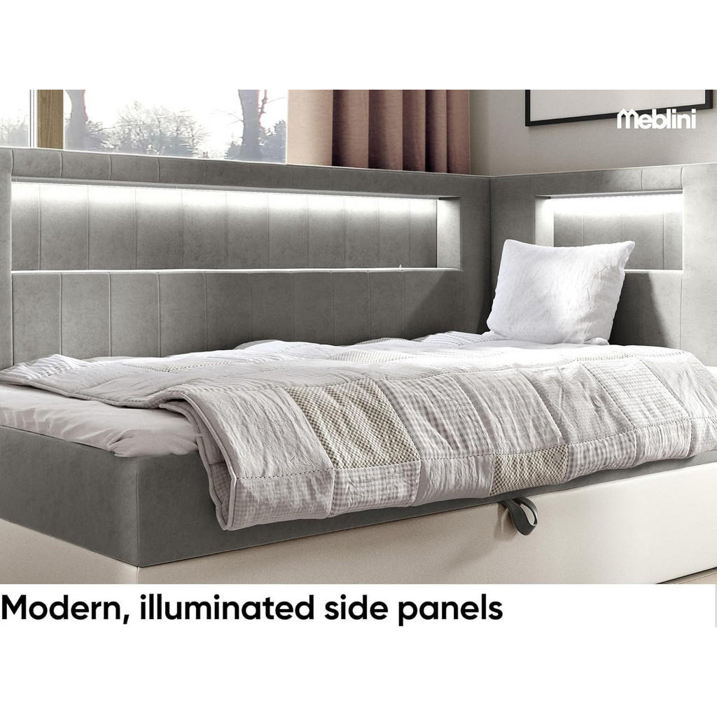 Thumbnail - Meblini Kinderbett, Grau, Weiß, Holzwerkstoff, 93x212 cm, Kinder- & Jugendzimmer, Kindermöbel, Kinderbetten, Kindereinze...