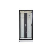 DUSCHKABINE - 90 cm x 90 cm - metall - schwarz Primea - Schwarz, Glas/Metall (90/90/215cm) - Vente-Unique