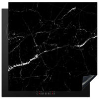 HERABDECKPLATTE - Marmoroptik - Schwarz - Luxus - 58x59 - Grau, Kunststoff (58/59/0.2cm) - MuchoWow