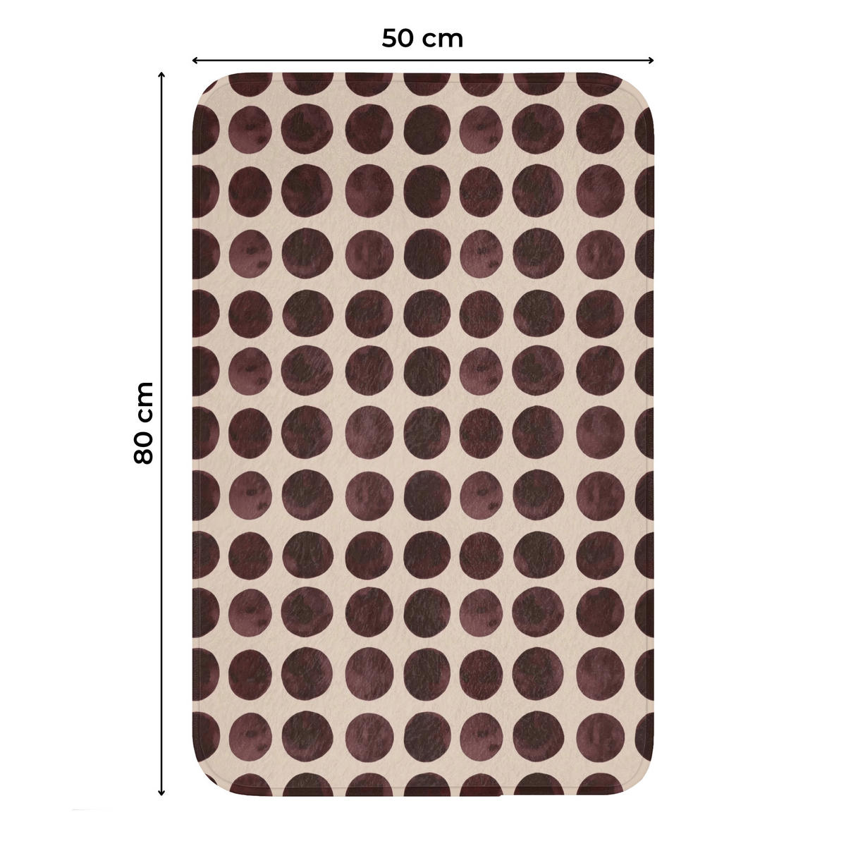 WC PŘEDLOŽKA Puntíky - Vzor - Hnědý 50x80 cm - bordeaux, textil/plast (50/1cm) - OnlyWow