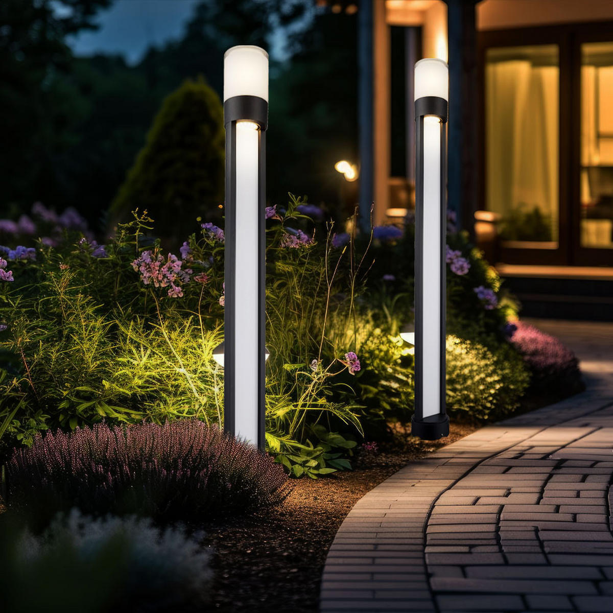 LED AUSSENLEUCHTE Nexa Aluminium Grau - Grau, Kunststoff (11/11/110cm) - Globo Lighting