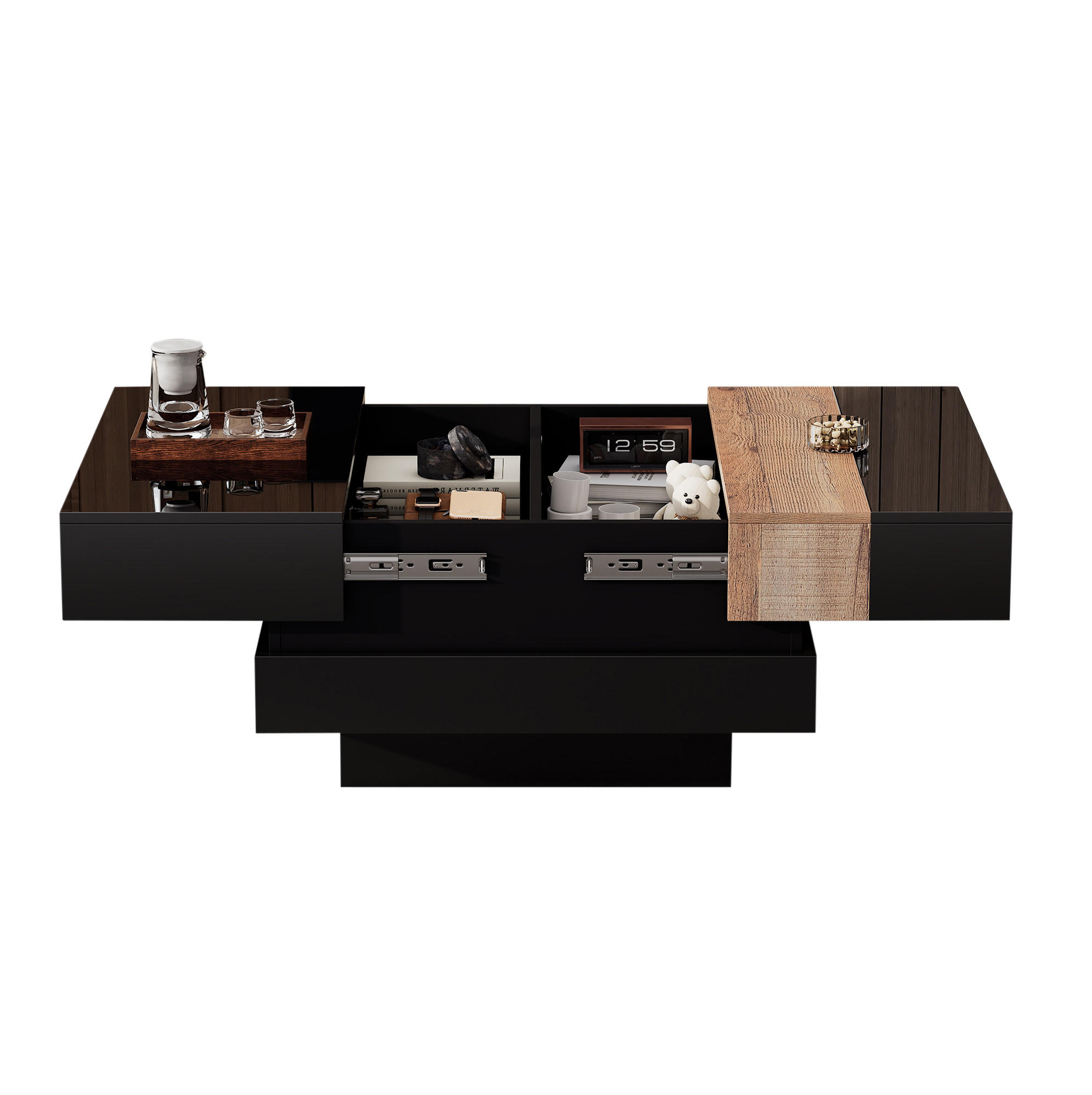 Ivmeu Couchtisch Schwarz 70x39x70 cm