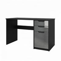 SCHREIBTISCH Logan Fronten in Grau Hochglanz - Grau, Holzwerkstoff (60/129/76cm) - Vladon