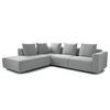 ECKSOFA mit Ottomane - Webstoff - Hellgrau/Schwarz, Kunststoff/Textil (283/237cm) - home24