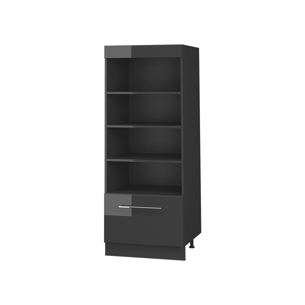 KÜCHENREGAL Fame-Line, Anthrazit Hochglanz/Anthrazit, 60 cm - Schwarz Hochglanz/Anthrazit, Holzwerkstoff (60/153.6/58.1cm) - Vicco