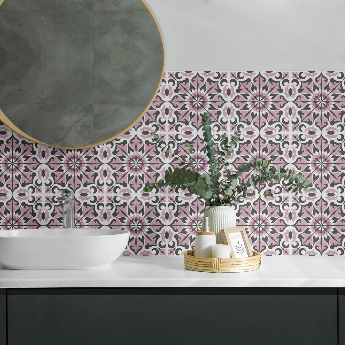 WANDPANEEL 10x 40x20 cm selbstklebend Orniven - Pink, Kunststoff (20/1.6/40cm) - Wallfluent