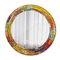 SPIEGEL Ø60 cm Rund mit Aufdruck - Multicolor, Glas (60/60/0.4cm) - TULUP