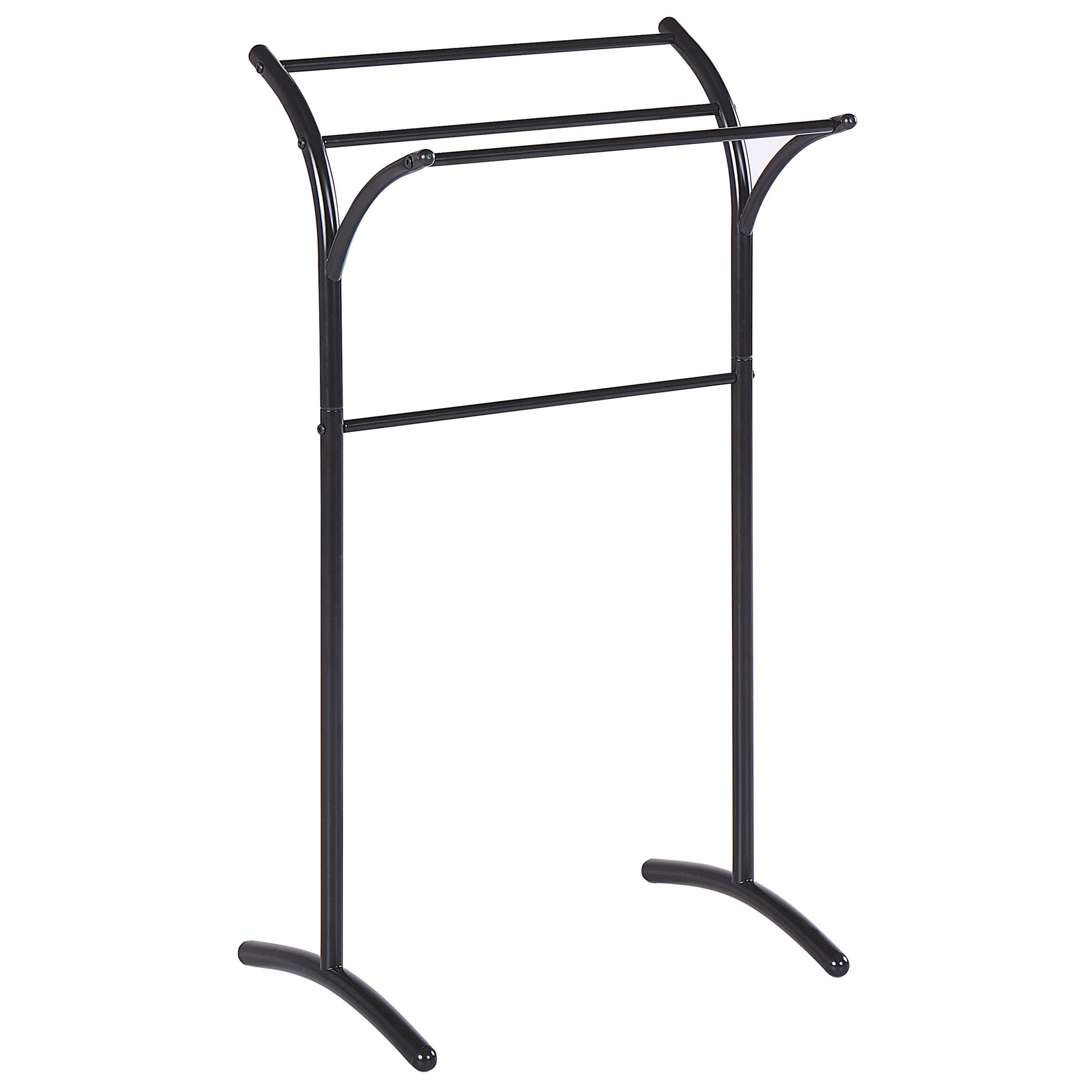HANDTUCHSTÄNDER Stahl schwarz 51 x 91 cm Yopal - Schwarz, Metall (51/91/37cm) - Beliani