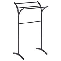 HANDTUCHSTÄNDER Stahl schwarz 51 x 91 cm Yopal - Schwarz, Metall (51/91/37cm) - Beliani