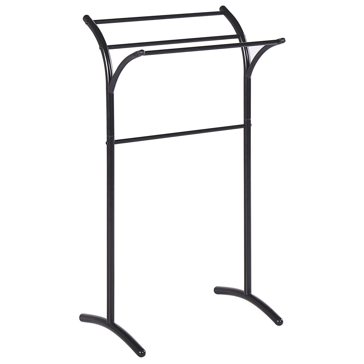 HANDTUCHSTÄNDER Stahl schwarz 51 x 91 cm Yopal - Schwarz, Metall (51/91/37cm) - Beliani