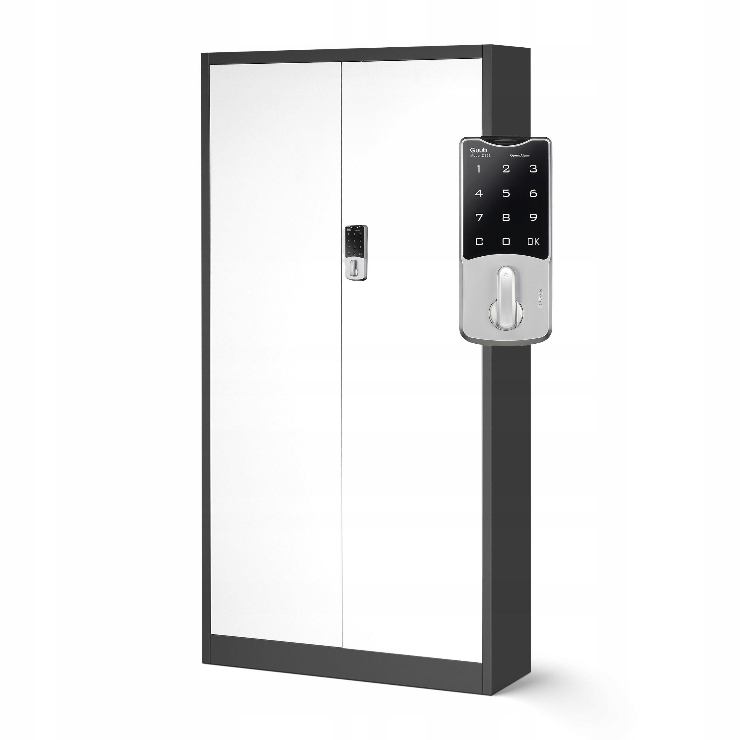 Jan Nowak Aktenschrank Weiß, Anthrazit 90x185x40 cm