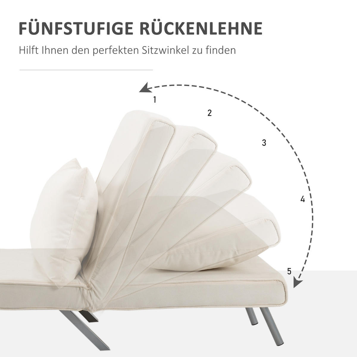 3-IN-1 Schlafsofa Schlafsessel Armlehne Klappbett Gästebett Chaiselongue Creme - Creme, Kunststoff (69/80/65cm) - HOMCOM