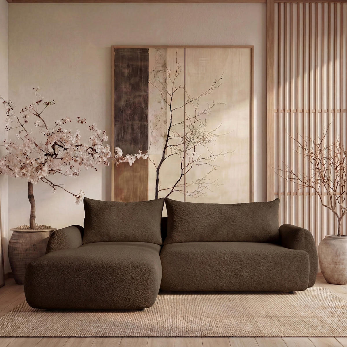 ECKSOFA MUNDUK II mit Schlaffunktion, Braun - Braun, Textil (260/184cm) - Fedve