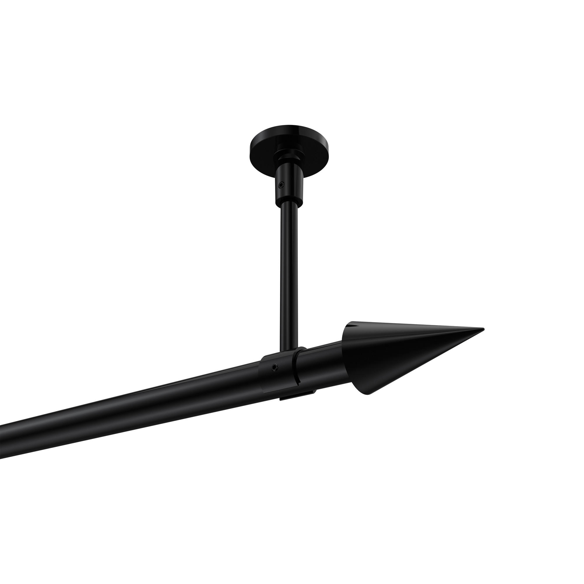 GARDINENSTANGE Sonette Savio 360 cm (geteilt in 2 x 180 cm), 1-läufig, 20 mm Ø Schwarz - Schwarz, Metall (360cm) - INTERDECO