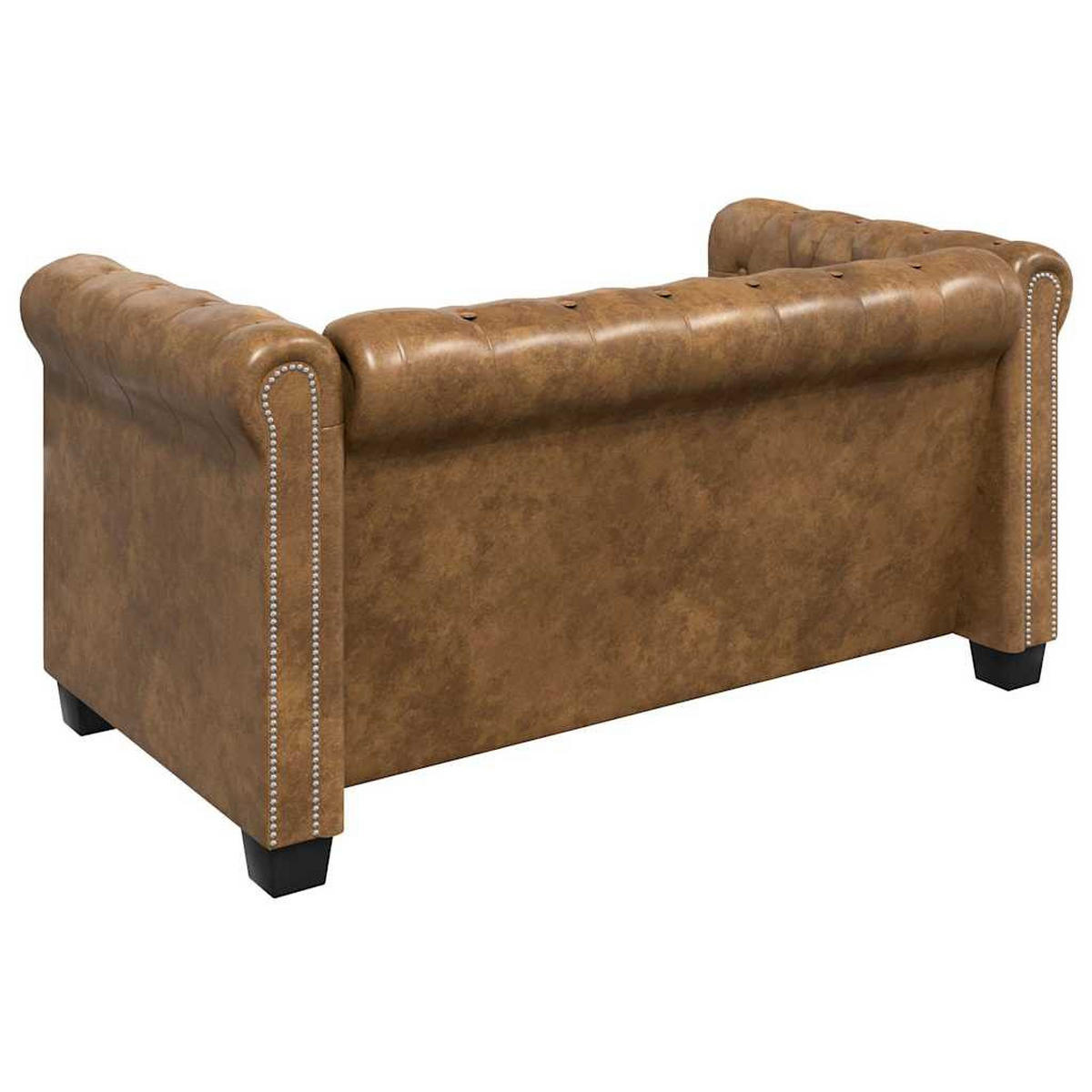CHESTERFIELD-SOFA -Sitzer Und 3-Sitzer Braun - Braun, Leder (145.5/70/76cm) - vidaXL