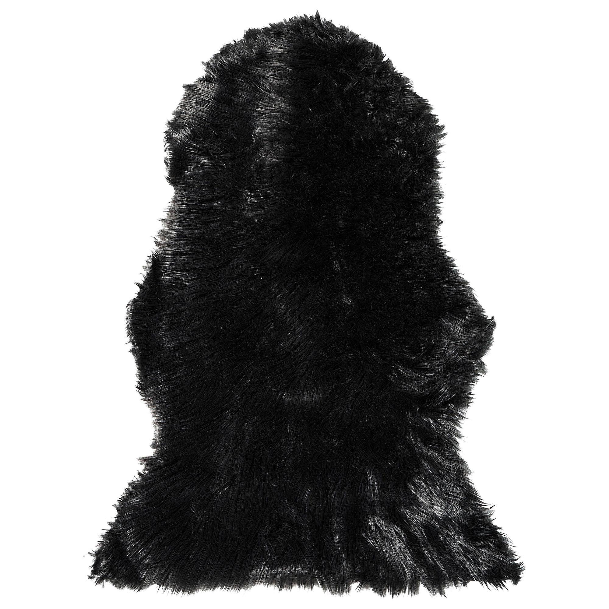 KUNSTFELL-TEPPICH Mungo 88/53 cm - Schwarz, Kunststoff (63/95cm) - Beliani
