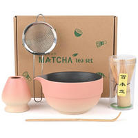 MATCHA-SET 5-teilig Keramik Bambus Rosa - Rosa, Keramik (14.5/10.5/20.5cm)