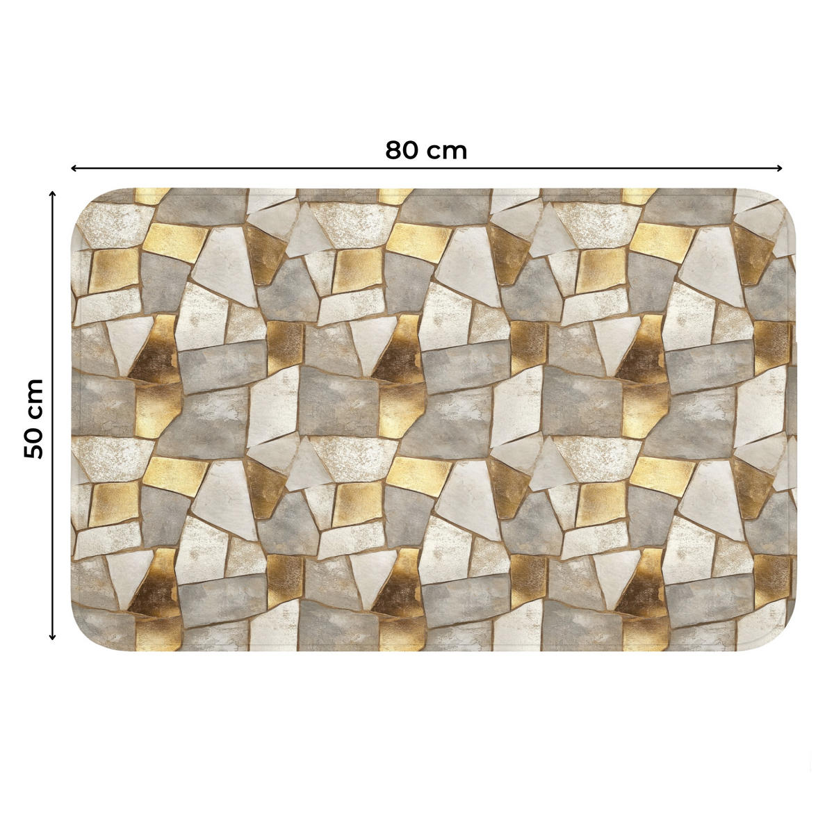 WC PŘEDLOŽKA Mozaika - Mramor - Zlato 80x50 cm - šampaňská, textil/plast (80/1cm) - OnlyWow