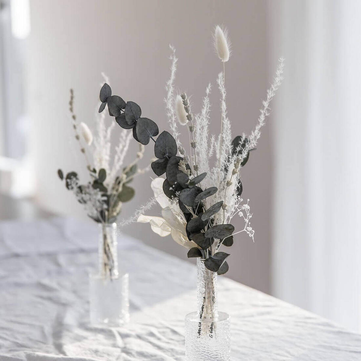 TROCKENBLUMENSTRAUSS Tischdeko Eukalyptus weiß - weiß - Weiß, Naturmaterialien (30cm) - Lykke & You