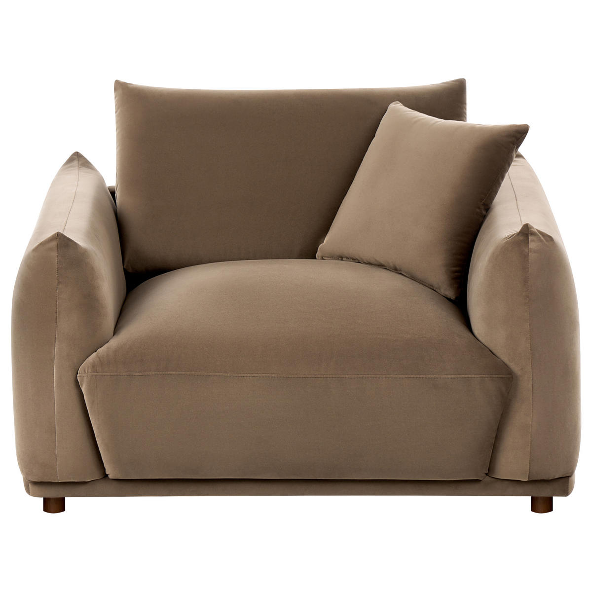SESSEL Samtstoff Braun Jubek - Braun, Textil (120/81/104cm) - Beliani